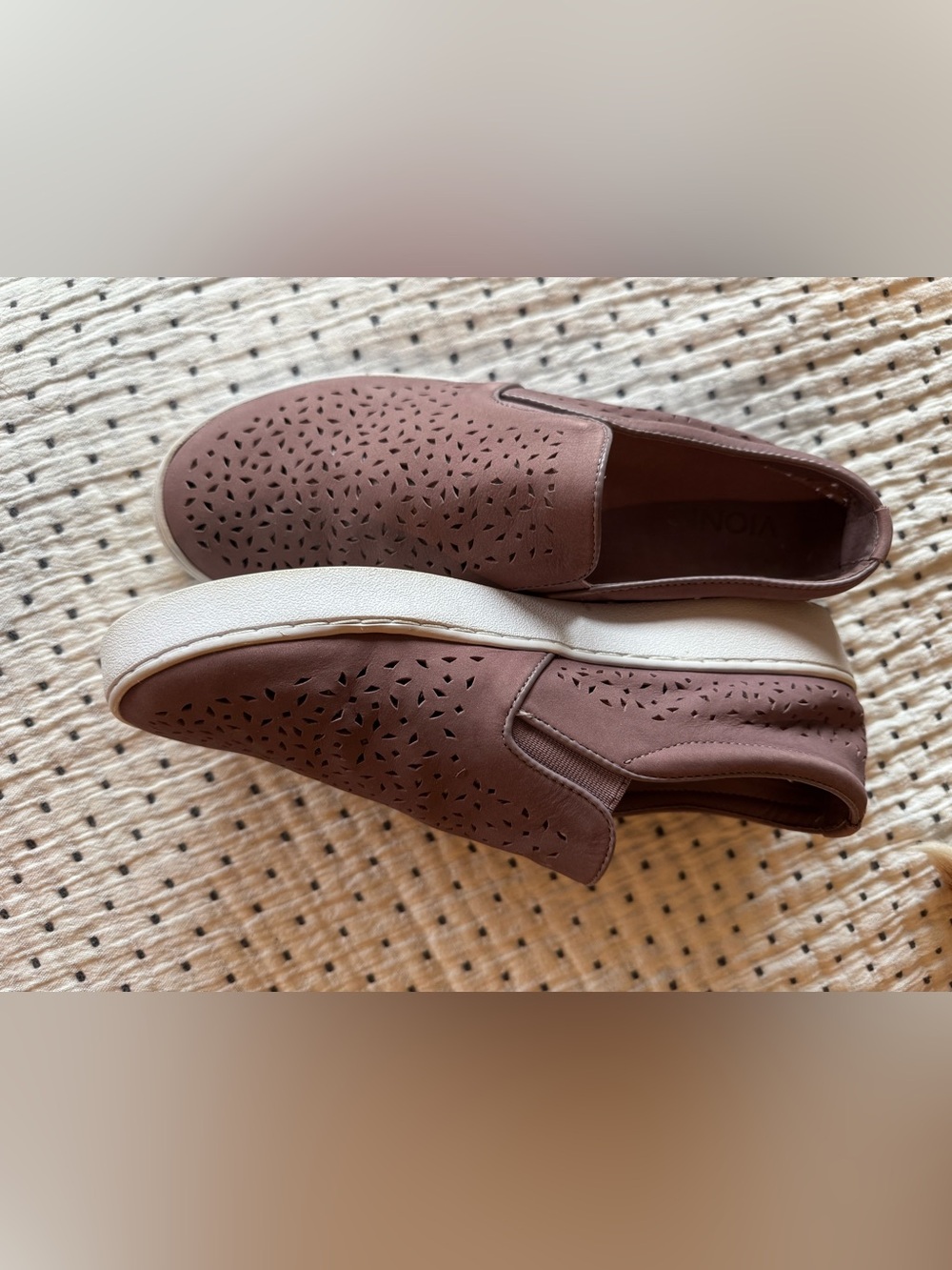 Vionic Mauve Slip-On Perforated Comfort Loafers
